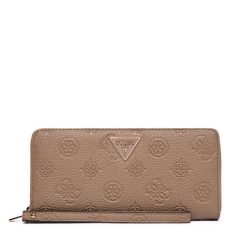 Duży Portfel Damski Guess. Brązowe portfele Guess, z aplikacjami. Za 289.99 zł.
