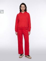 Bluza hoodie oversize z bawełną - czerwony. Czerwone bluzy Sinsay, l, bez wzorów, z bawełny, bez kaptura. Za 49.99 zł.