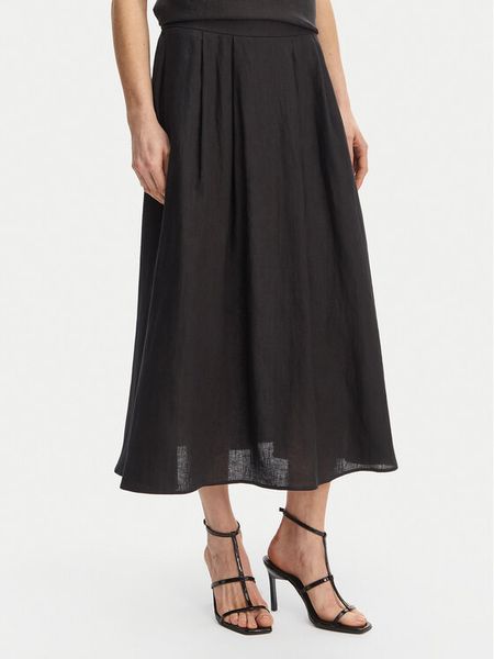 Marella Spódnica trapezowa Biada 2615101082 Czarny Regular Fit. Czarne spódnice Marella, bez wzorów, ze lnu, trapezowe. Za 424.99 zł.