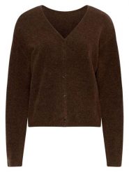 MOSS COPENHAGEN Kardigan "Milania" w kolorze ciemnobrązowym rozmiar: S/M. Brązowe kardigany Moss Copenhagen, m, bez wzorów, z poliamidu. Za 192.33 zł.