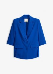 Żakiet z modnie zaznaczonymi ramionami z miękkiej mieszanki wiskozy. Czarne marynarki i żakiety bonprix, bez wzorów, z wiskozy, eleganckie. Za 189.99 zł.