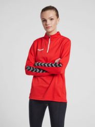 Bluza do piłki nożnej damska Hummel demi-zip hml AUTHENTIC. Szare bluzy Hummel, l, bez wzorów, z materiału, bez kaptura. Za 171.45 zł.