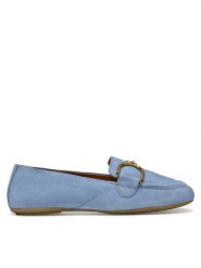 Geox Lordsy D Palmaria D45MUJ 00021 C4003 Niebieski. Niebieskie lordsy Geox, bez wzorów, ze skóry, bez obcasa, bez zapięcia. Za 339.99 zł.