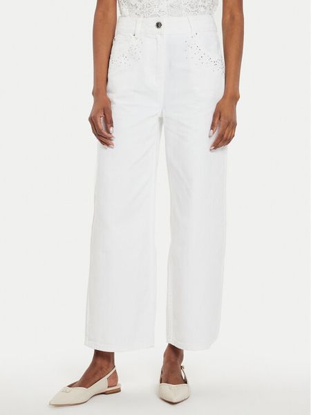 Morgan Jeansy 242-PEZEL Biały Wide Leg. Białe jeansy Morgan, bez wzorów. Za 209.99 zł.