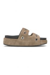 Inuikii SUEDE STUDS Klapki damskie. Brązowe klapki Inuikii, bez wzorów, ze skóry, bez obcasa, na platformie. Za 739.99 zł.
