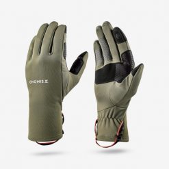 Rękawice trekkingowe dla dorosłych Forclaz MT500 dotykowe stretch. Czarne rękawiczki FORCLAZ, bez wzorów, z elastanu, sportowe. Za 69.99 zł.