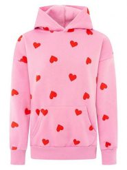 Zwillingsherz Bluza "Hearts" w kolorze jasnoróżowym rozmiar: M. Różowe bluzy Zwillingsherz, m, bez wzorów, z kapturem. Za 189.95 zł.