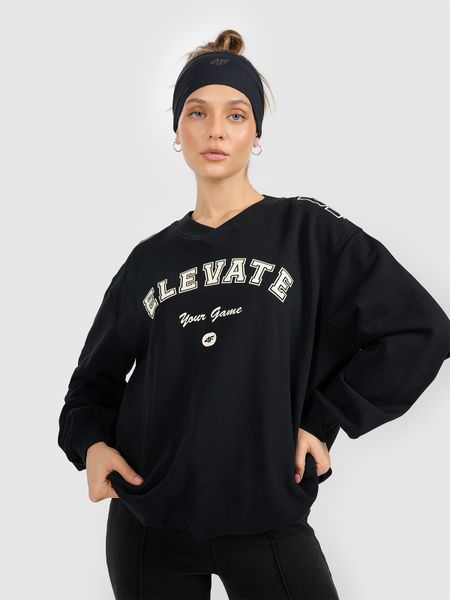 4F Bluza dresowa nierozpinana bez kaptura damska - czarna L. Czarne bluzy 4f, l, bez wzorów, z bawełny, bez kaptura. W wyprzedaży za 119.99 zł.