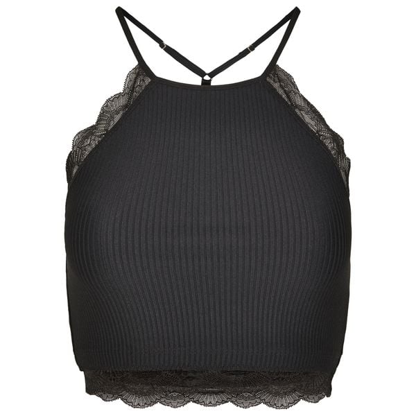 Plon top femme Urban Classic Top. Czarne topy Urban Classics, bez wzorów, bez kołnierzyka, bez ramiączek. Za 142.00 zł.