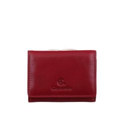 Mały czerwony portfel damski Canaletto z naturalnej skóry licowej z RFID – elegancja i bezpieczeństwo PD2000cs165 RFID. Czerwone portfele bez wzorów, ze skóry. Za 156.00 zł.