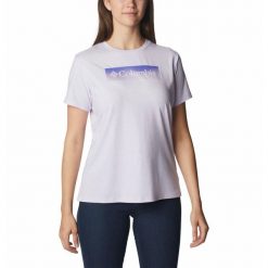 Koszulka Damska Columbia Sun Trek SS Graphic T-Shirt. Fioletowe t-shirty Columbia, m, bez wzorów, bez kołnierzyka, bez ramiączek. Za 62.99 zł.