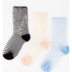 Transparentne skarpetki 3 pack - Czarny. Skarpety Reserved. W wyprzedaży za 14.99 zł.