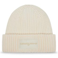 Czapka Tommy Jeans. Białe czapki Tommy Jeans, bez wzorów, z jeansu. Za 199.99 zł.