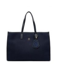 Tommy Hilfiger Torebka Th City Large Tote Melton AW0AW18215 Granatowy. Niebieskie torebki klasyczne TOMMY HILFIGER, bez wzorów, z materiału, bez dodatków. Za 699.99 zł.