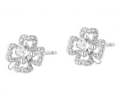 Kolczyki srebrne z cyrkoniami - koniczyny. Szare kolczyki Apart, z cyrkonią, srebrne. Za 124.00 zł.