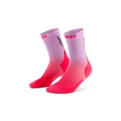 Damskie sportowe skarpety kompresyjne do połowy łydki Core Run gradient CEP. Czerwone skarpety CEP, bez wzorów, z elastanu. Za 99.00 zł.