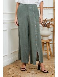 Joséfine Lniane spodnie w kolorze khaki rozmiar: XL. Brązowe spodnie materiałowe Joséfine, na co dzień, xl, bez wzorów, ze lnu. Za 205.95 zł.