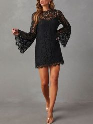 Milan Kiss Sukienka w kolorze czarnym rozmiar: M. Czarne sukienki Milan Kiss, na co dzień, m, bez wzorów, z koronki, bez kołnierzyka, bez ramiączek, mini, proste. Za 173.99 zł.