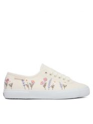 Superga Tenisówki 3750 Flower Embroidery Leggera S8161ZW Biały. Białe trampki Superga, bez wzorów, z materiału, bez zapięcia. Za 299.99 zł.