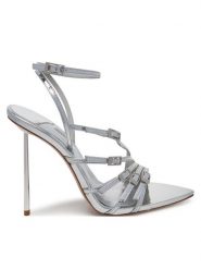 Le Silla Sandały 6627C100BXPPMRA 921 Srebrny. Szare sandały LE SILLA, bez wzorów, ze skóry, bez obcasa, na szpilce, bez zapięcia. Za 3,139.00 zł.