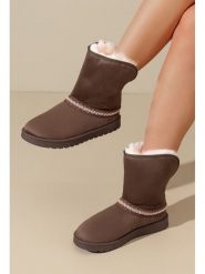 C'M Botki zimowe w kolorze brązowym rozmiar: 37. Brązowe botki C'M, na zimę, bez wzorów, bez obcasa, bez zapięcia. Za 108.99 zł.