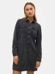 Vero Moda Sukienka jeansowa Jennie 10310968 Czarny Regular Fit. Czarne sukienki Vero Moda, s, bez wzorów, z bawełny, bez kołnierzyka, bez ramiączek. Za 209.99 zł.
