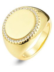 Les Petites Précieuses Pozłacany pierścionek z cyrkoniami rozmiar: 56. Żółte pierścionki Les Petites Précieuses, z cyrkonią, pozłacane. Za 260.99 zł.