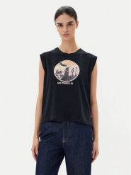 Levi's® Bluzka Graphic 001MW-0003 Czarny Standard Fit. Czarne bluzki s, bez wzorów, z bawełny, bez kołnierzyka, bez ramiączek. Za 89.99 zł.