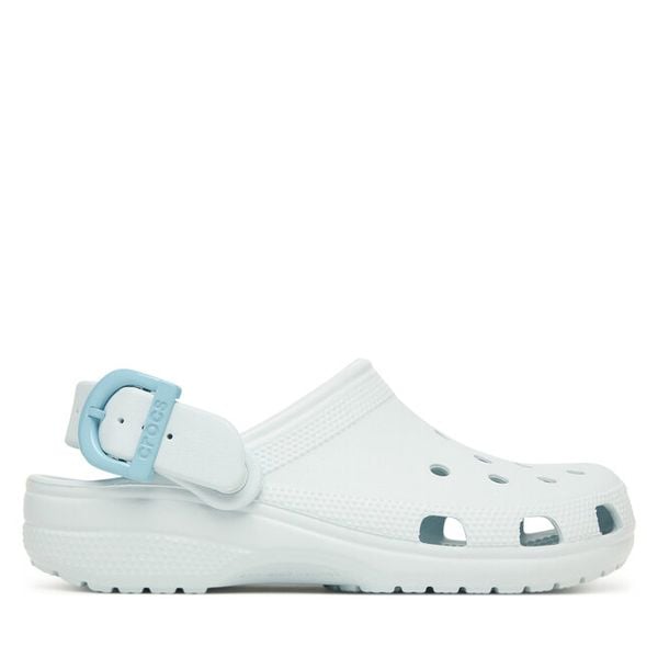 Klapki Crocs. Niebieskie klapki Crocs, bez wzorów, bez obcasa. Za 259.99 zł.