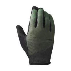Rękawiczki z długimi palcami TRAIL, zielone. Zielone rękawiczki Shimano, bez wzorów, z syntetyku, sportowe. W wyprzedaży za 159.40 zł.