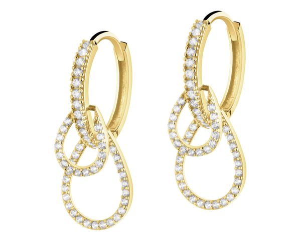 Złote kolczyki z cyrkoniami. Żółte kolczyki Apart, z cyrkonią, złote. Za 1,929.00 zł.