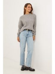 Soft Cashmere Sweter w kolorze szarym rozmiar: 38/40. Szare swetry Soft Cashmere, bez wzorów, prążkowane, bez ramiączek. Za 158.10 zł.