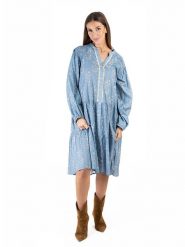 Isla Bonita by SIGRIS Sukienka w kolorze błękitnym rozmiar: XL. Niebieskie sukienki Isla Bonita by SIGRIS, na co dzień, xl, bez wzorów, z bawełny, bez kołnierzyka, bez ramiączek, midi, proste. Za 180.06 zł.