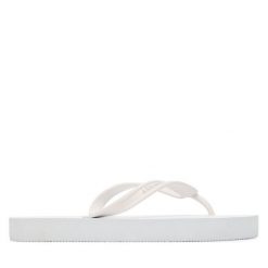 Japonki Armani Exchange. Białe klapki Armani Exchange, bez wzorów, bez obcasa. Za 209.99 zł.