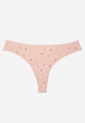 Jasnoróżowe Majtki Stringi z Bawełną w Kwiaty Calylia. Czerwone stringi Born2be, bez wzorów, z bawełny. Za 5.99 zł.