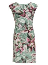 SWING Sukienka w kolorze zielonym ze wzorem rozmiar: 48. Zielone sukienki Swing, bez wzorów, bez kołnierzyka, bez ramiączek, mini. Za 259.95 zł.