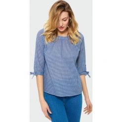 Bawełniana bluzka w kratę. Bluzki Greenpoint, bez wzorów, z bawełny, bez kołnierzyka, bez ramiączek. Za 59.99 zł.