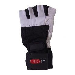 Skórzane Rękawiczki Bez Palców Dla Dorosłych Unisex Gym Pro. Białe rękawiczki PROFIT, bez wzorów, sportowe. Za 75.99 zł.