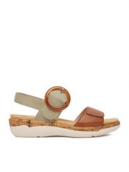 Remonte Sandały CEO-R6853-24 Zielony. Zielone sandały Remonte, bez wzorów, ze skóry, bez obcasa, na płaskiej podeszwie, bez zapięcia. Za 349.99 zł.