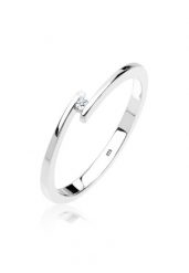 Elli DIAMONDS Damskie zaręczyny z diamentem (0.015 ct.) w srebrze 925 Sterling Silver Pierścionki 1 ct. Szare pierścionki Elli DIAMONDS, z diamentem, srebrne. Za 378.99 zł.