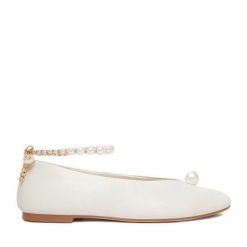 Baleriny GINO ROSSI. Białe baleriny Gino Rossi, bez wzorów, bez obcasa. Za 349.99 zł.