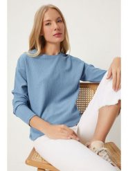 Happiness Istanbul Bluzka w kolorze błękitnym rozmiar: 38. Niebieskie bluzki Happiness Istanbul, bez wzorów, bez kołnierzyka, bez ramiączek. Za 60.99 zł.