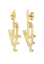 Elli Damskie kolczyki sztyfty Love pozłacane srebrem próby 925 Sterling Silver Kolczyki 1 ct. Szare kolczyki Elli, pozłacane, na sztyftcie. Za 203.99 zł.