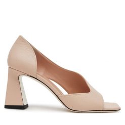 Sandały Pollini. Brązowe sandały Pollini, bez wzorów, bez obcasa, na słupku, bez zapięcia. Za 1,679.00 zł.