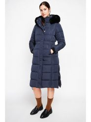 ASSUILI Płaszcz pikowany w kolorze granatowym rozmiar: 42. Niebieskie płaszcze Assuili, bez wzorów, bez kaptura. Za 274.10 zł.