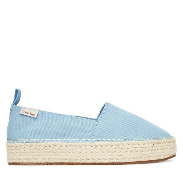 Espadryle Calvin Klein Jeans. Niebieskie espadryle Calvin Klein Jeans, bez wzorów, z jeansu, bez obcasa, bez zapięcia. Za 249.99 zł.
