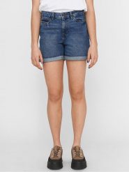 Noisy may Szorty dżinsowe "Smiley" w kolorze granatowym rozmiar: M. Niebieskie szorty Noisy may, bez wzorów, z bawełny, klasyczne, z podwyższonym stanem. Za 82.64 zł.