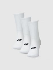 4F Skarpety casual za kostkę (3-pack) damskie - białe 35-38. Białe skarpety 4f, bez wzorów, z bawełny. Za 54.99 zł.