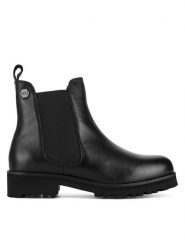 MEXX Sztyblety MICP1710743W PUR MOBI Czarny. Czarne botki Mexx, bez wzorów, ze skóry, bez obcasa, na płaskiej podeszwie, bez zapięcia. Za 349.99 zł.