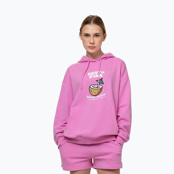 Bluza damska Pitbull Rest In Pink Hooded. Czerwone bluzy PITBULL, l, bez wzorów, z bawełny, bez kaptura. Za 189.99 zł.